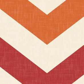 Bold Chevron in Rust and Crimson Linen