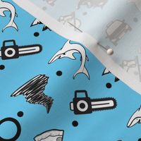 Sharks and Tornados Polka Dot Light Blue