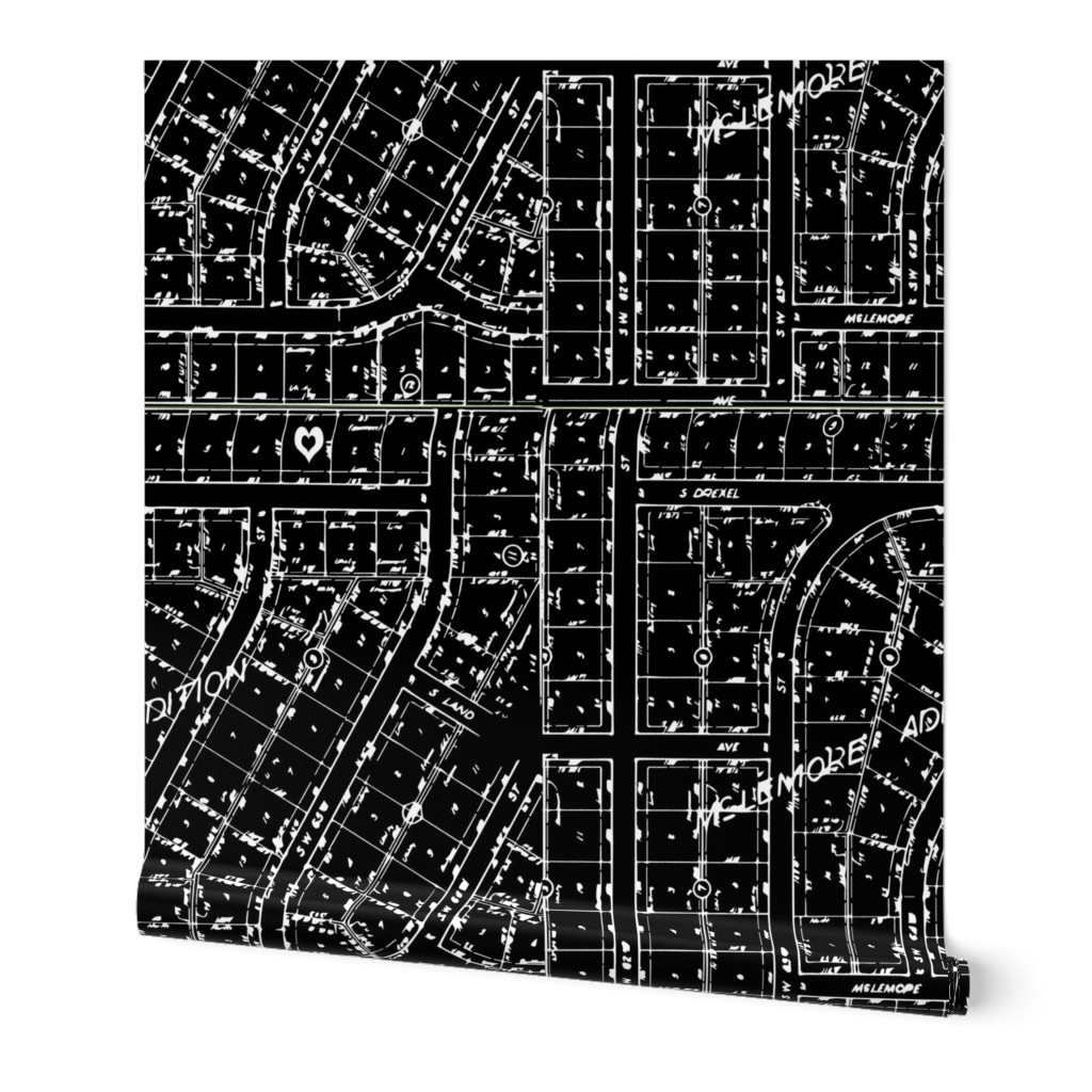 Neighborhood Plat Map in Black