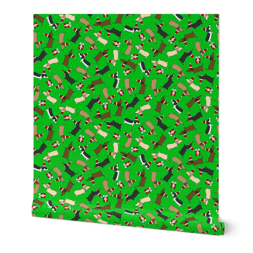 Merry Dachshunds (Green)