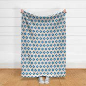 blue and peach ikat