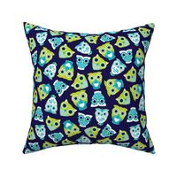 Colorful retro owls illustration boys pattern