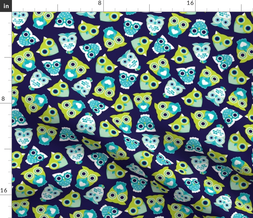 Colorful retro owls illustration boys pattern