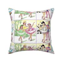 vintage retro kitsch ballet ballerina pet pan dancing dancers children boys girls tutu kids whimsical stage musical performance 