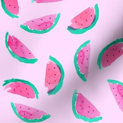 Watermelon on pink