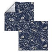 Winter Toile (navy solid/burlap) LRG