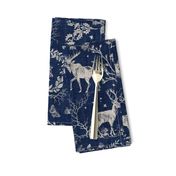 Winter Toile (navy solid/burlap) LRG