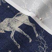 Winter Toile (navy solid/burlap) LRG