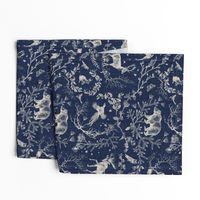 Winter Toile (navy solid/burlap) LRG