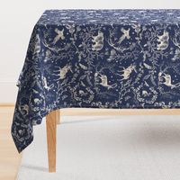 Winter Toile (navy solid/burlap) LRG