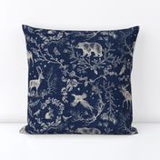 Winter Toile (navy solid/burlap) LRG