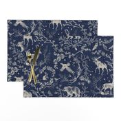 Winter Toile (navy solid/burlap) LRG