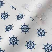 Boat SteeringWheels Navy on White