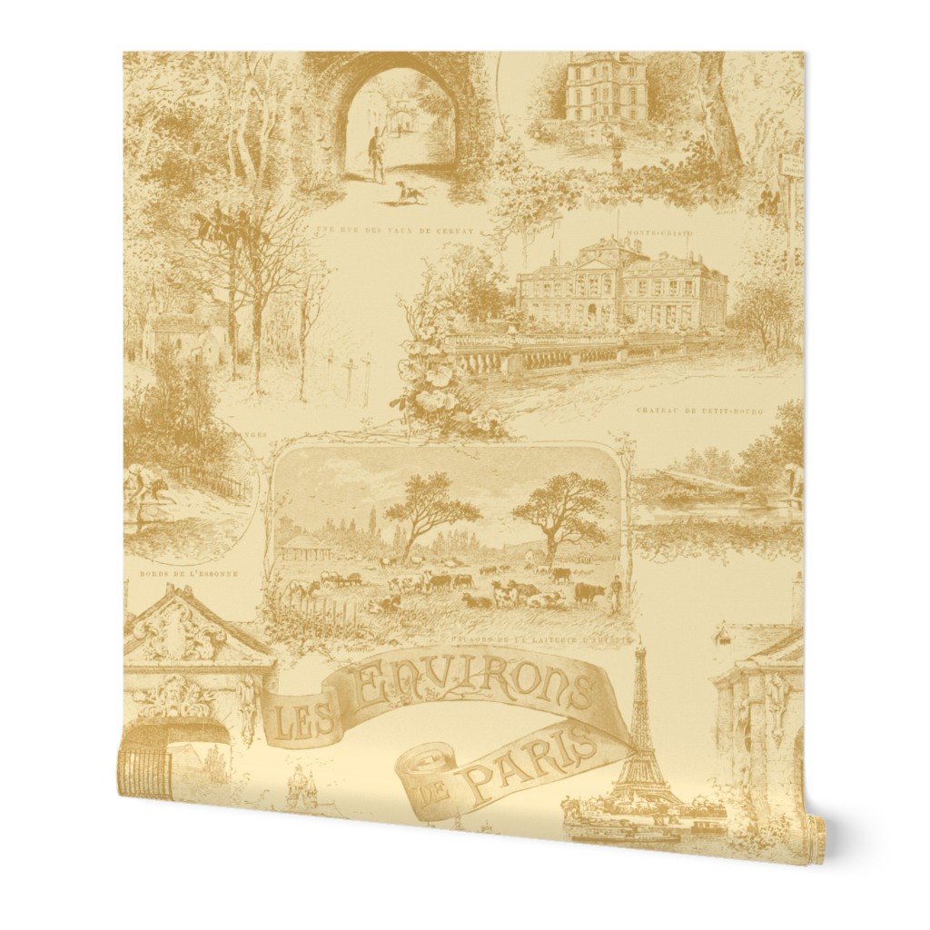 Les Environs de Paris ~ Toile de Jouy ~ Gilt and Trianon Cream 