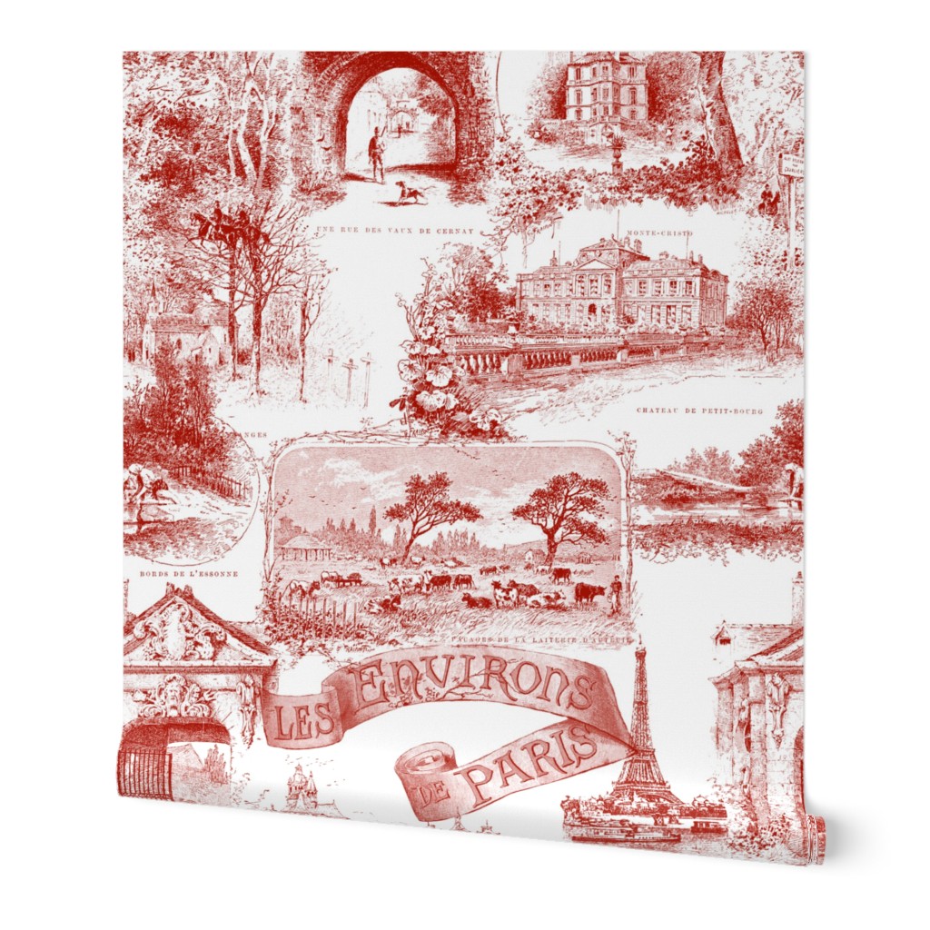 Les Environs de Paris ~ Toile de Jouy ~ Turkey Red