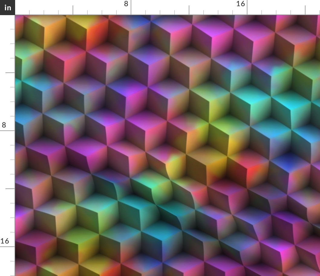 3D Squares ~ Rainbow