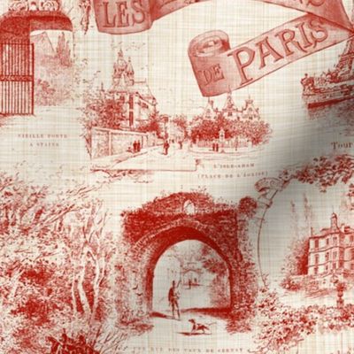 Les Environs de Paris ~ Toile de Jouy ~ Turkey Red ~ Linen Luxe