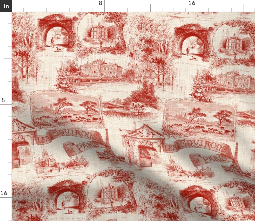 Les Environs de Paris ~ Toile de Jouy ~ Turkey Red ~ Linen Luxe