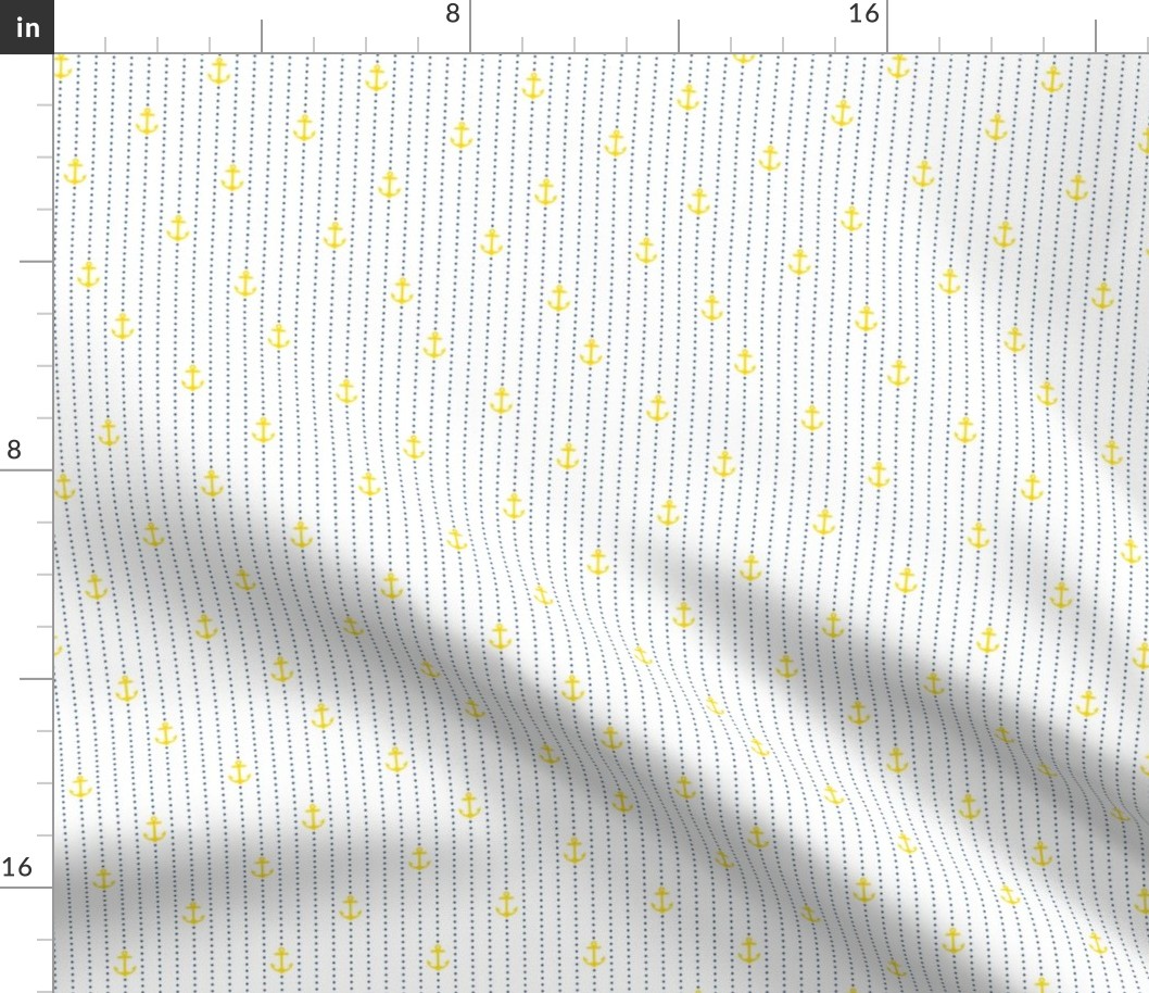 Sailor Anchors Yellow&Navy on White