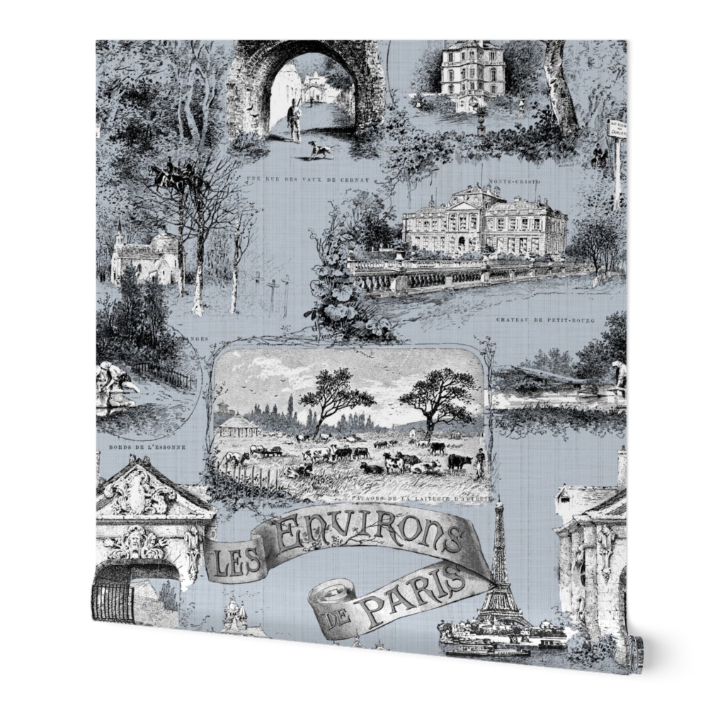 Les Environs de Paris ~ Toile de Jouy ~ Versailles Fog ~ Linen Luxe