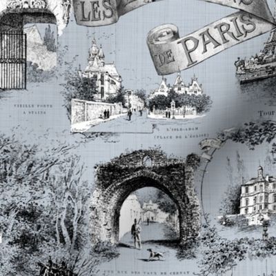 Les Environs de Paris ~ Toile de Jouy ~ Versailles Fog ~ Linen Luxe