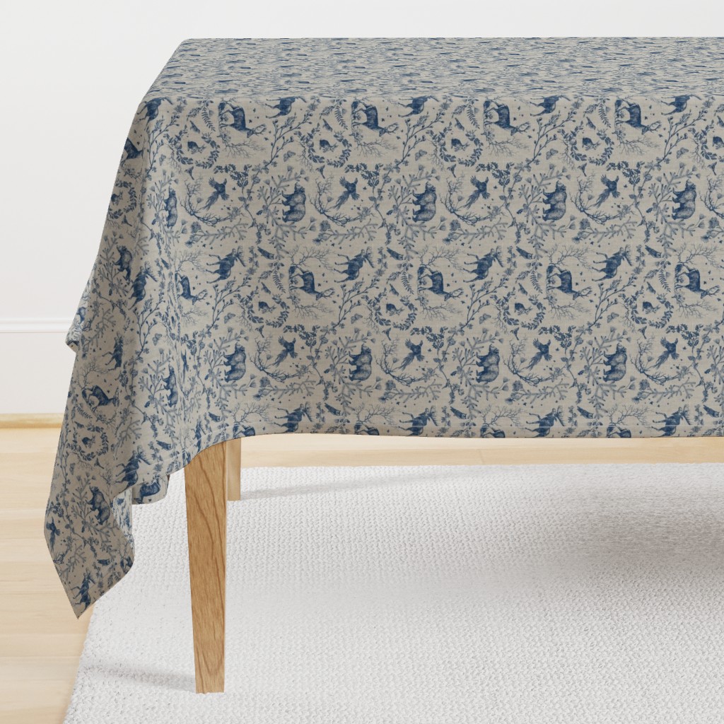 Winter  Woodland Toile (navy) MED 