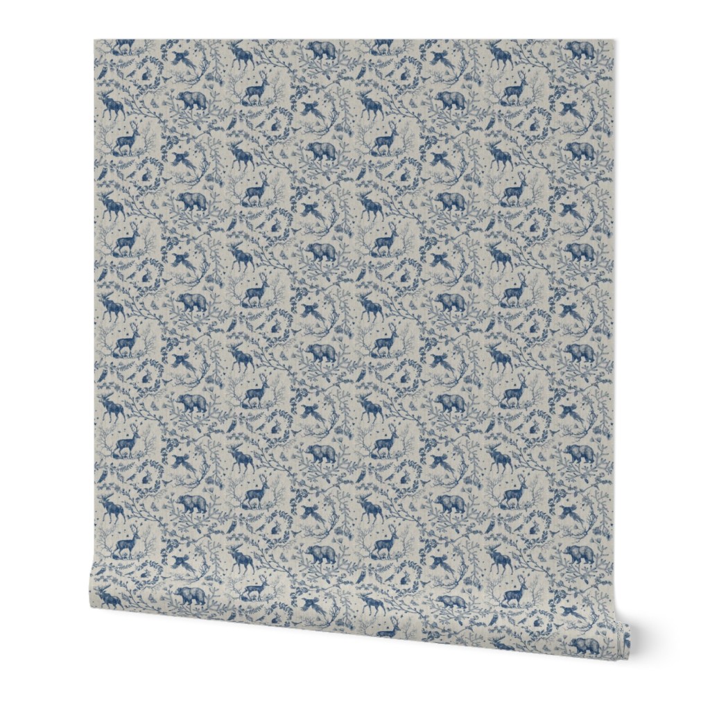 Winter  Woodland Toile (navy) MED 