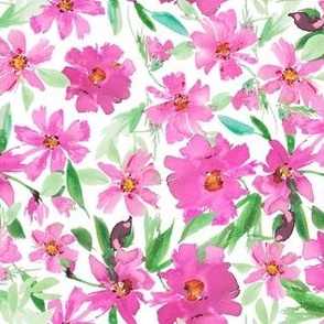 Pink watercolor floral