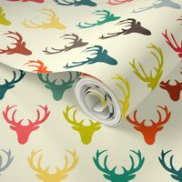 retro deer head simple cream