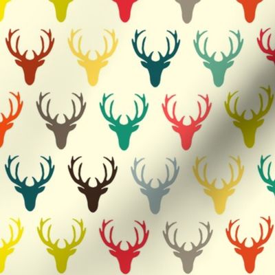 retro deer head simple cream