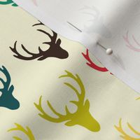 retro deer head simple cream