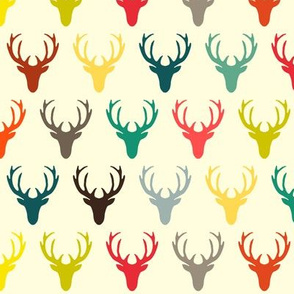 retro deer head simple cream