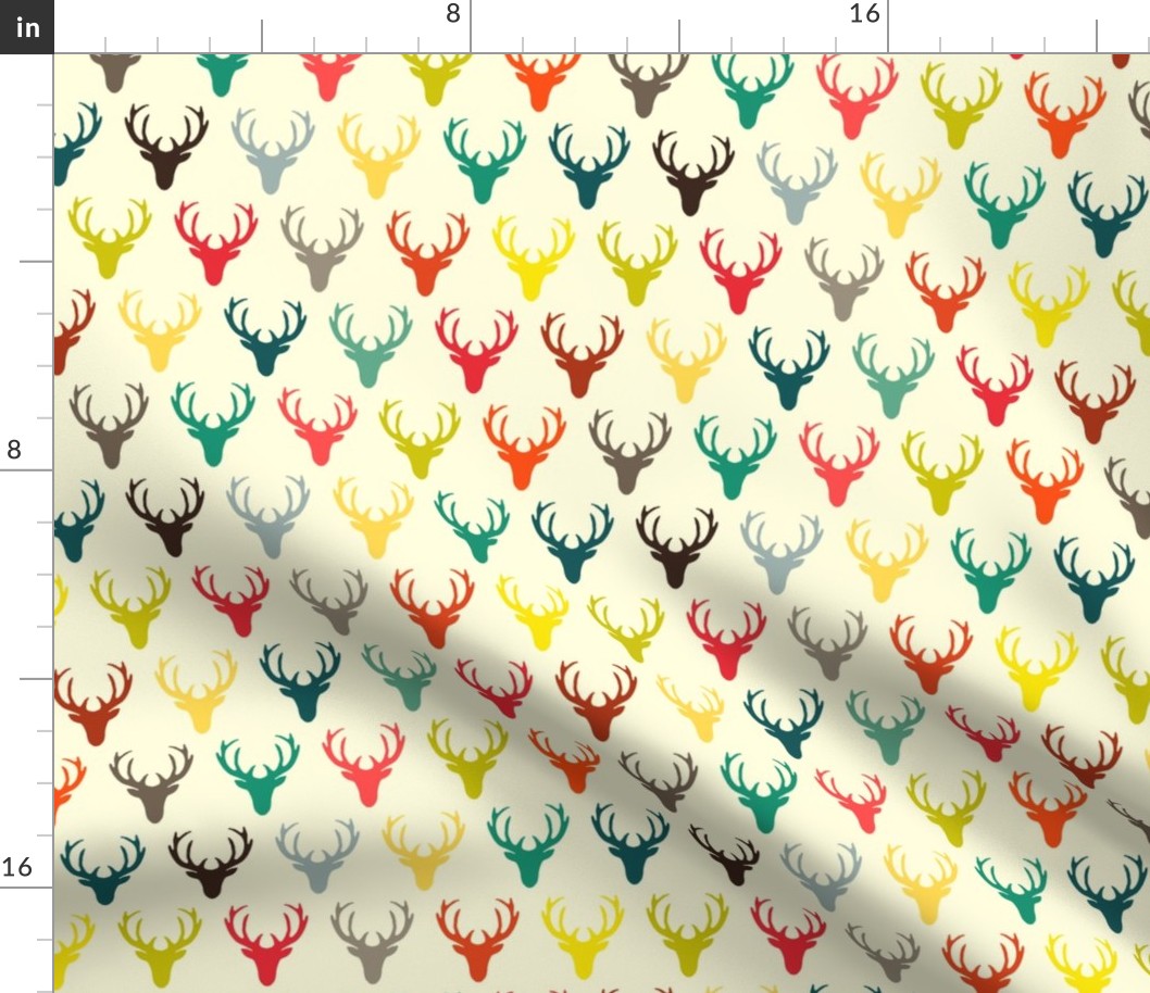 retro deer head simple cream