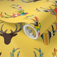 retro deer head yellow