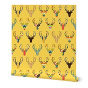 retro deer head yellow