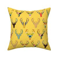 retro deer head yellow