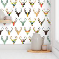 retro deer head white