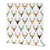 retro deer head white