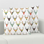 retro deer head white