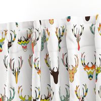 retro deer head white