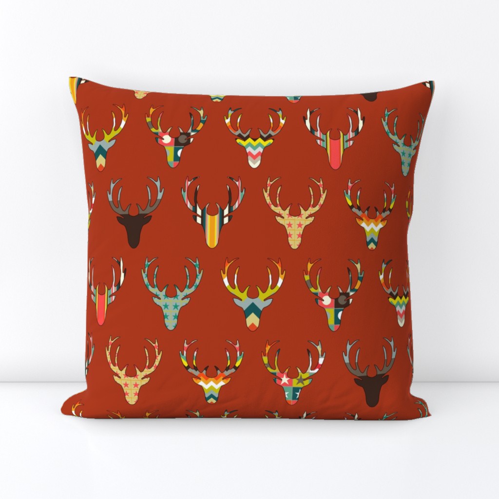 retro deer head russet