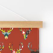 retro deer head russet