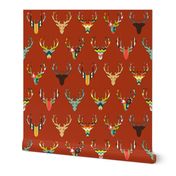 retro deer head russet