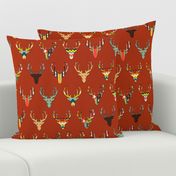 retro deer head russet