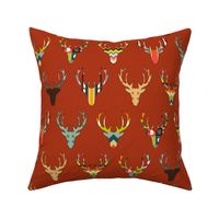 retro deer head russet