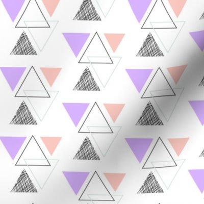 geo triangles // purple,pink,mint