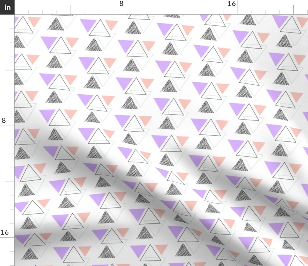 geo triangles // purple,pink,mint