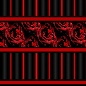 Red Black Roses Stripes Ribbon