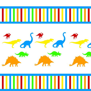 Bright Dinosaurs Stripes