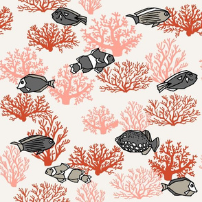 coral reef // kids summer ocean nautical coral ocean fish 